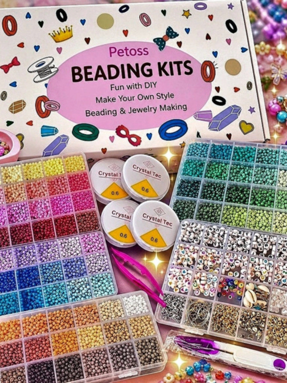 Petoss Beading Kit DIY Jewelry Making Kit Multicolor